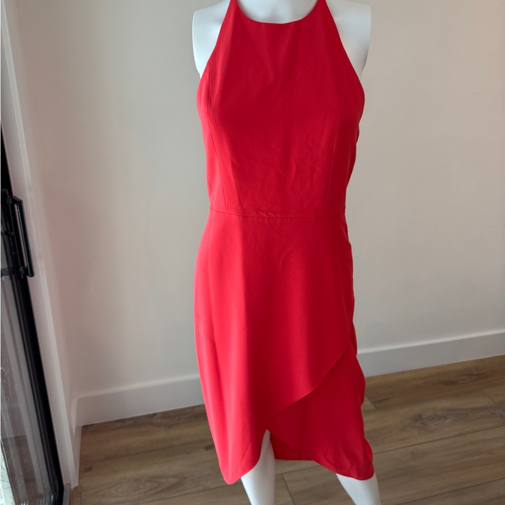 Elegant Red Halter Dress